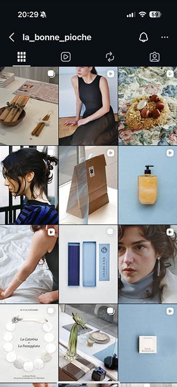 Instagram grid of La Bonne Pioche